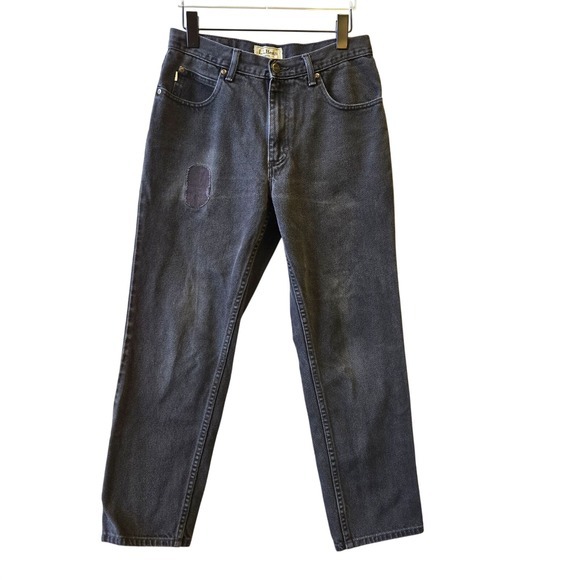 L.L. Bean Denim - LL Bean Classic Fit Jeans Women's‎ 28 Black Faded Denim Patch Vintage